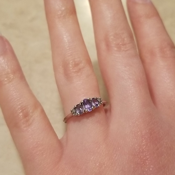 Fred Meyer Jewelers Jewelry - Tanzanite and Diamond 10K white gold Ring